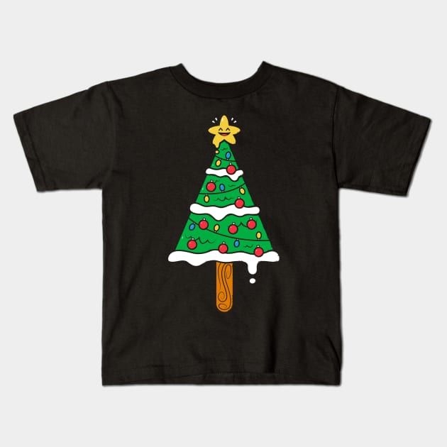 Christmas Tree Popsicle Kids T-Shirt by krisren28